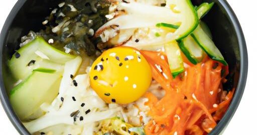 Bibimbap, korejská směs rýže a zeleniny