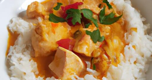 Rajčatový kuřecí curry s rýží