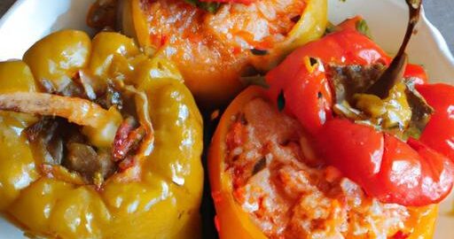 Rýžové papriky plněné zeleninou