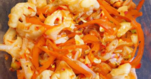 Korejské kimchi z květáku a mrkve