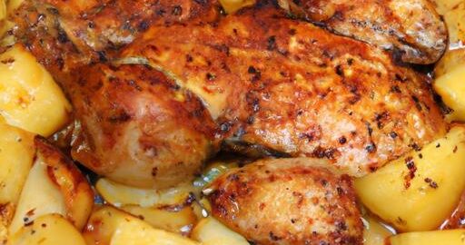 Kořeněné pečené kuře s bramborami