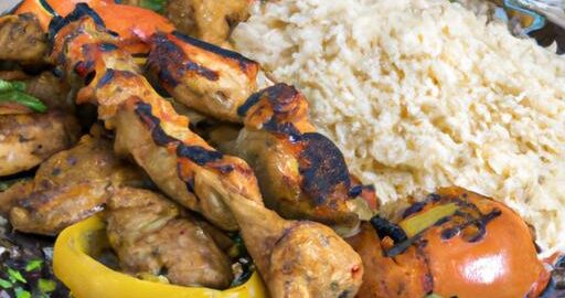 Irácký kuřecí kebab s rýží