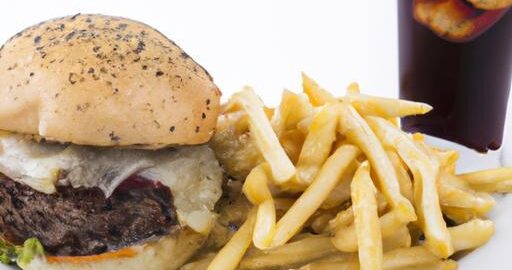 Hamburger s hranolky a colou