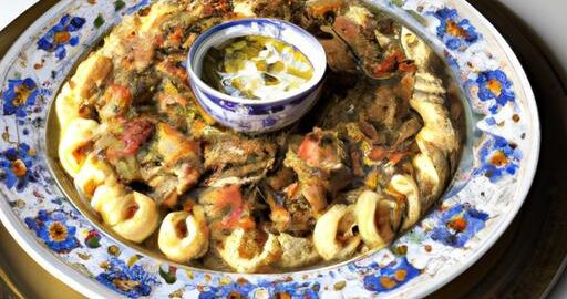 Perský borani esfenaj plněný kuřecím masem