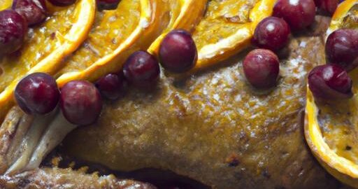 Kachna na pomerančích a brusinkách