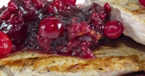 Pečený krůtí steak s brusinkovou omáčkou