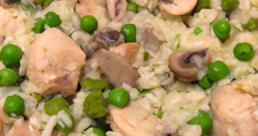 Kuřecí rizoto s houbami a hráškem