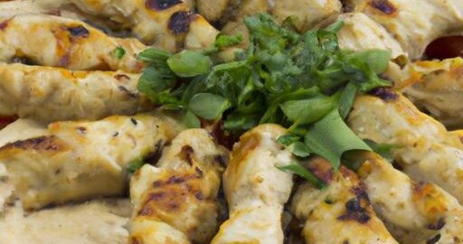 Kuřecí šašlik s hummusem