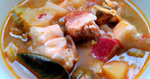 Bouillabaisse polévka s rybou a mořskými plody