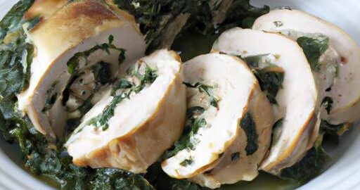 Plněná kuřecí prsa se špenátem