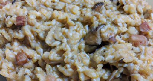 Risotto s houbami a uzeným