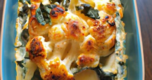 Květákový zapečenec se špenátem