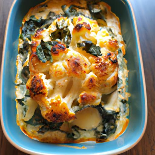 Květákový zapečenec se špenátem