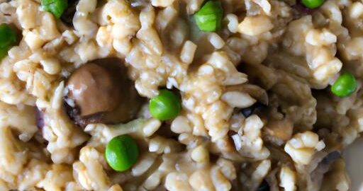 Risotto s hubami a hráškem