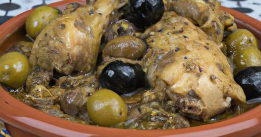 Berberská kuřecí tajine s olivami