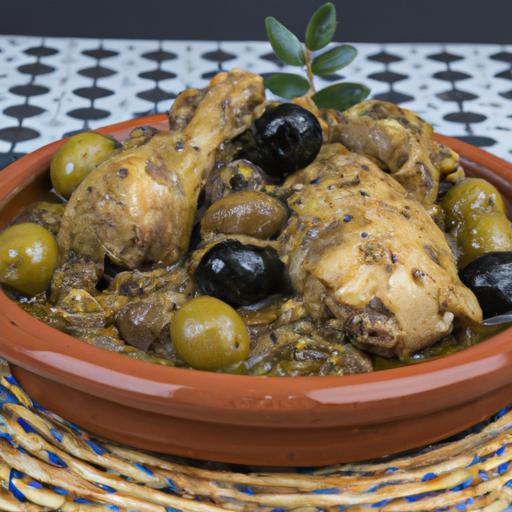Berberská kuřecí tajine s olivami