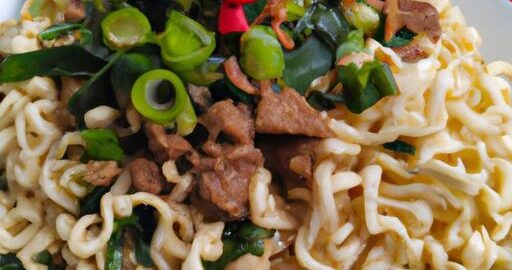 Indonéská nudlová směs s masem