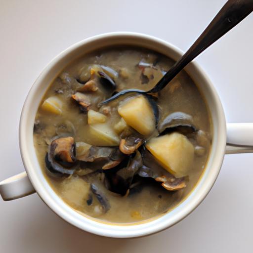 Krkonošská bramborová polévka s houbami