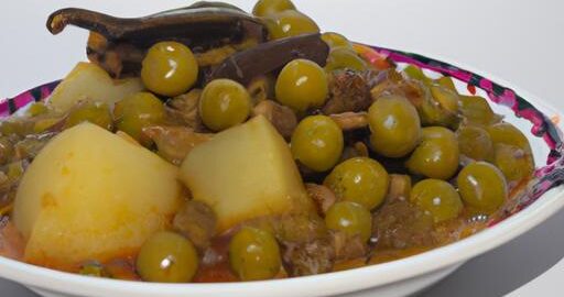 Tajine se slečnou hrach a olivami