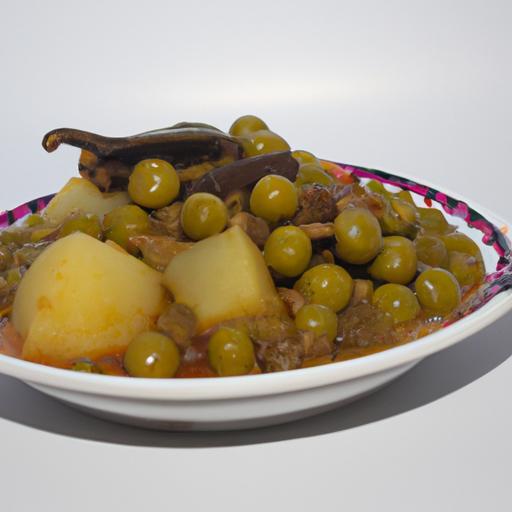 Tajine se slečnou hrach a olivami