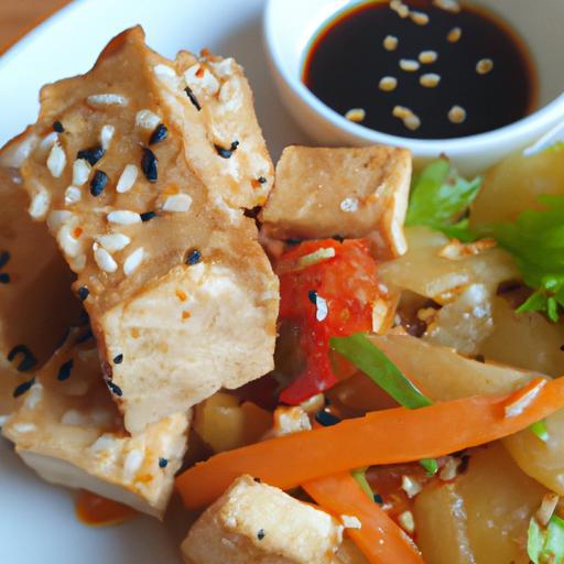 Křupavý tofu s sezamem a zeleninou