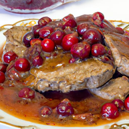 Hovězí steak s brusinkovou omáčkou