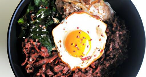 Korejské bibimbap s hovězím masem