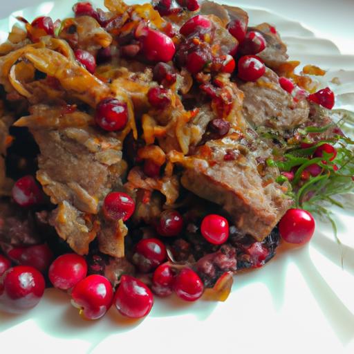 Hovězí s brusinkami a zelím