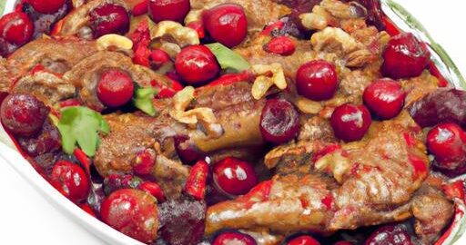 Kachna s brusinkami a kaštanem