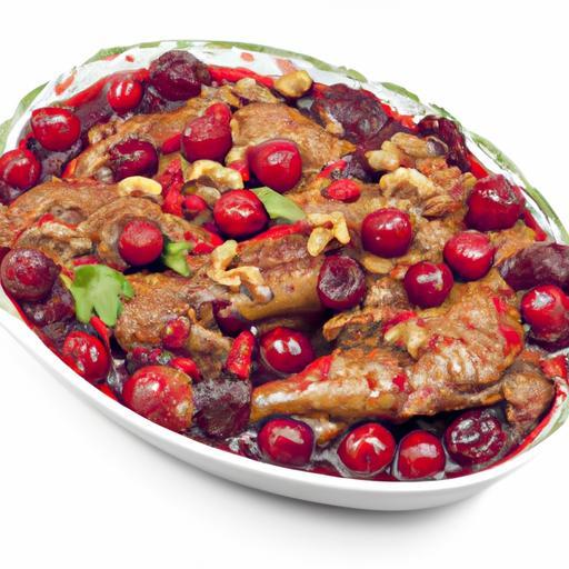 Kachna s brusinkami a kaštanem