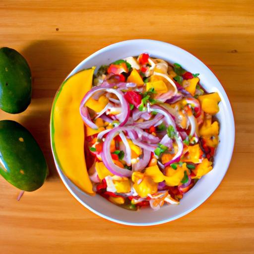 Ceviche z pokrmařina a mango