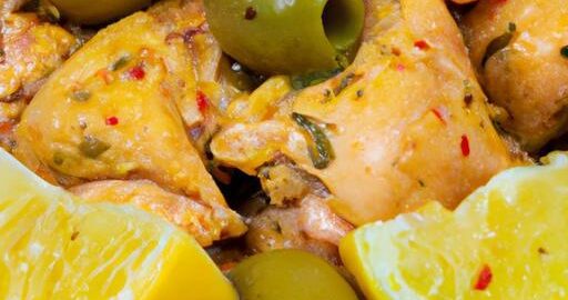 Harissa kuře s citrónem a olivami