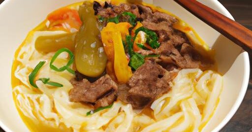 Korejská nudlová polévka s hovězím