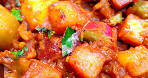 Indické lečo s batátem