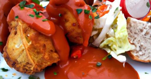 Houskový knedlík s omáčkou BBQ