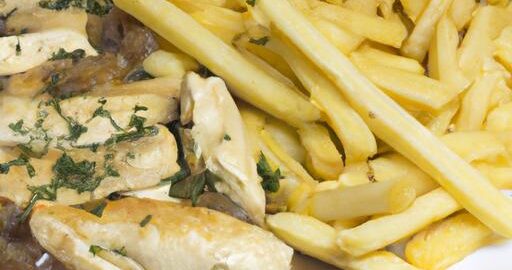 Kuřecí marsala s hranolky