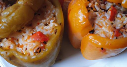 Rýžové papriky plněné luštěninami a zeleninou