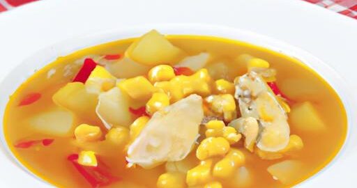 Kuřecí polévka s kukuřicí a paprikou
