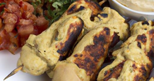 Kuřecí kebab s hummusem a tabbouleh