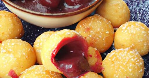 Knedlíky se švestkovou omáčkou a karamelizovaným cukrem