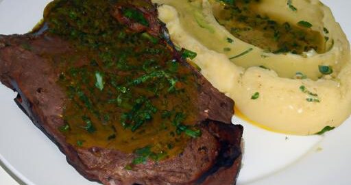 Argentinský biftek s chimichurri a bramborovou kaší