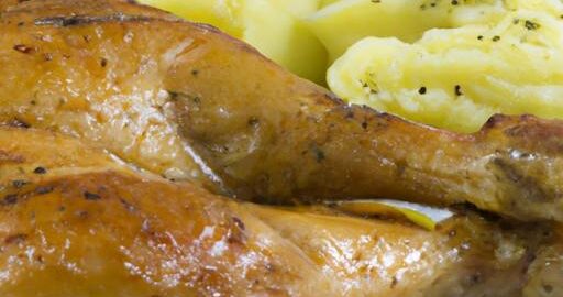 Pečené kuřecí stehno s bramborovým pyré