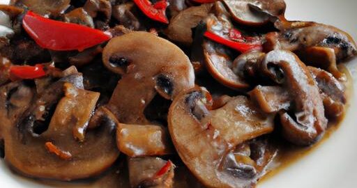 Houbový guláš s červenou paprikou