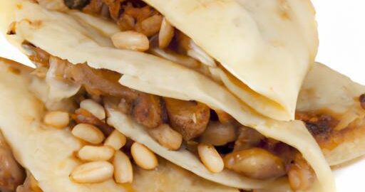 Rýžové placky plněné masem a piniovými oříšky