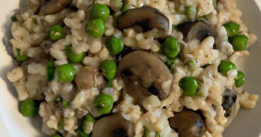 Risotto s hřiby a hráškem