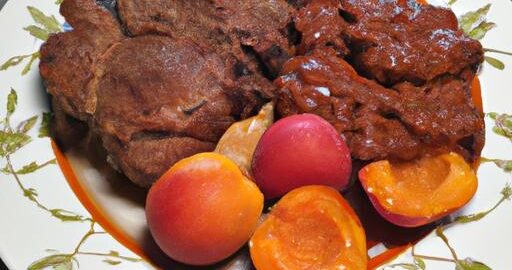 Hovězí na bílém víně a broskví