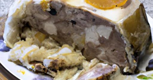 Plněný vepřový bůček s rýží