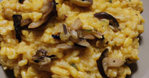 Risotto s  hříbky a šafránem