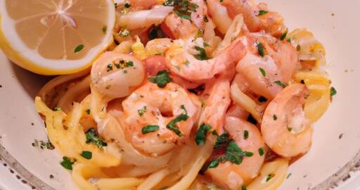 Linguine s krevetami a citronem