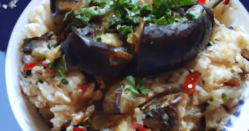 Eggplant plov s jehněčím masem